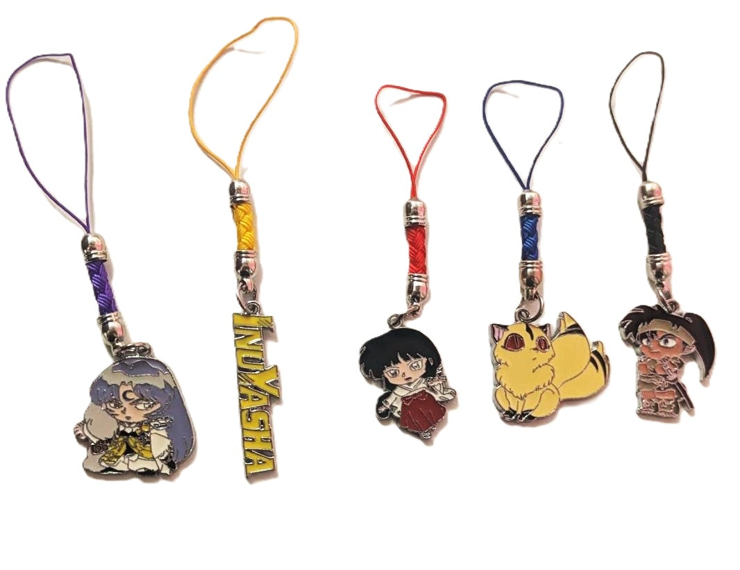 5-Piece Anime Inuyasha Metal Charm Set Phone & Bag Accessories