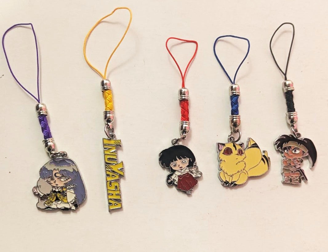 5-Piece Anime Inuyasha Metal Charm Set Phone & Bag Accessories
