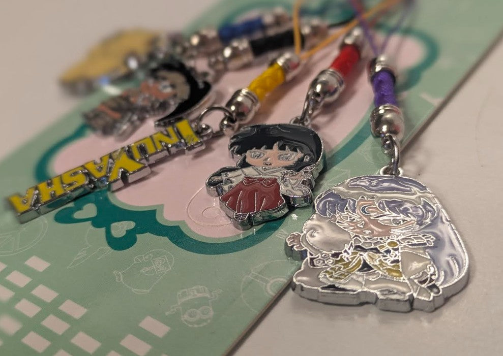 5-Piece Anime Inuyasha Metal Charm Set Phone & Bag Accessories