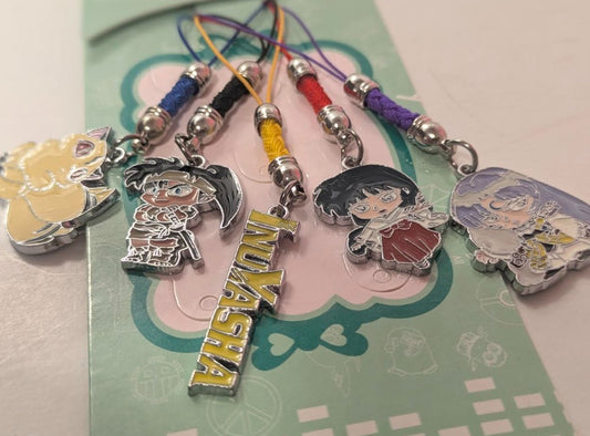 5-Piece Anime Inuyasha Metal Charm Set Phone & Bag Accessories