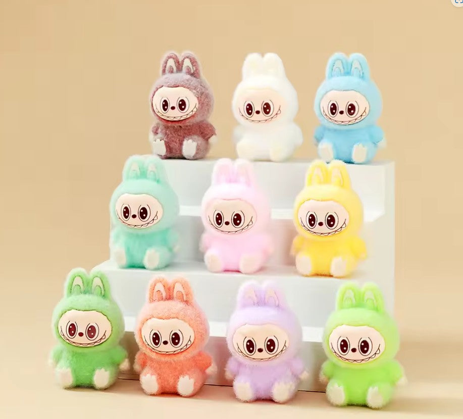 10-piece Labubu sitting mini figure set – colorful 1.5 inch bunny toys for display or collection