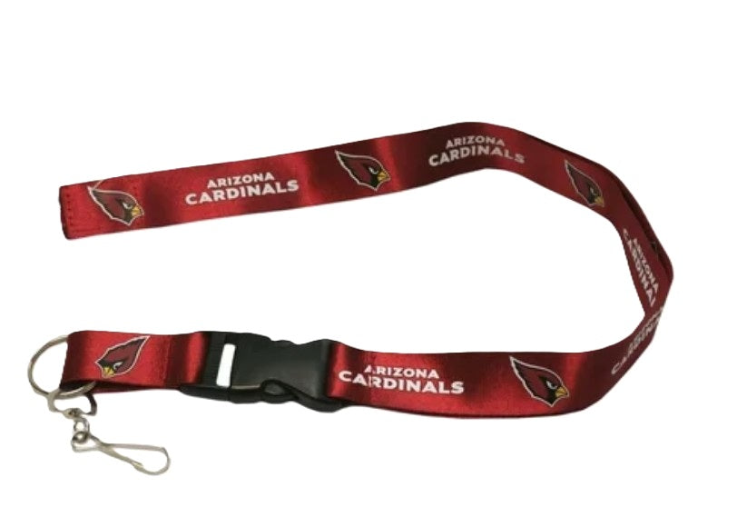 NFL Arizona Cardinals red lanyard with detachable clip and team logo