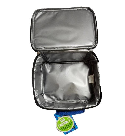"Open interior of Super Mario lunch box showing insulated lining"