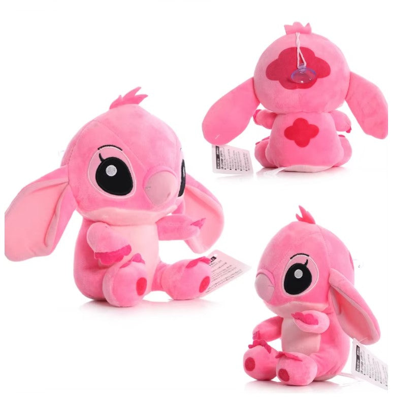 Soft pink Angel plush toy with suction cup – 6.5 inch Stitch companion stuffed animal