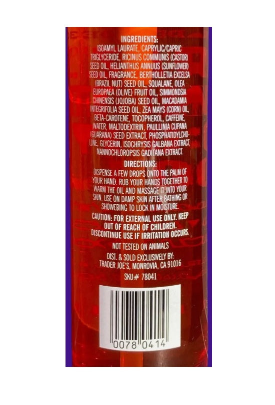 TJ Brazil Nut Body Oil 2-Pack | Squalane + Guarana Extract | Salted Caramel Scent (4 fl oz Each)