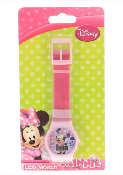 Minnie Mouse LCD watches with pink and purple straps, great for party favors