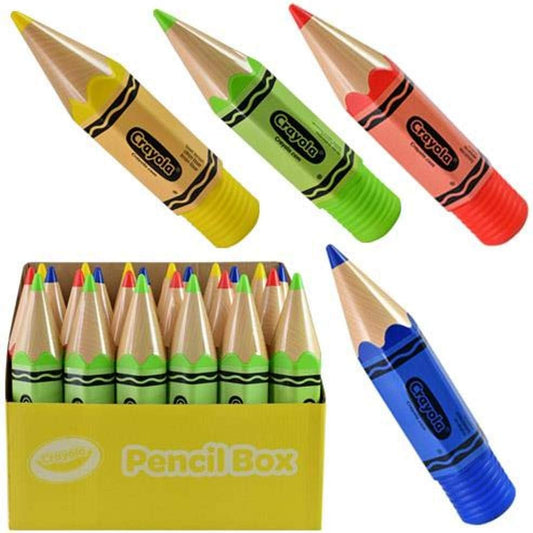 Crayola Pencil Case Set of 4 – Jumbo Crayon Style Plastic Storage Tubes (10"x2")