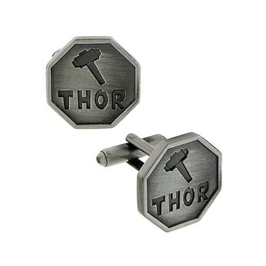 "Thor Superhero Pewter Octagon Cufflinks by Marvel 1928 Jewelry – Gift Boxed"