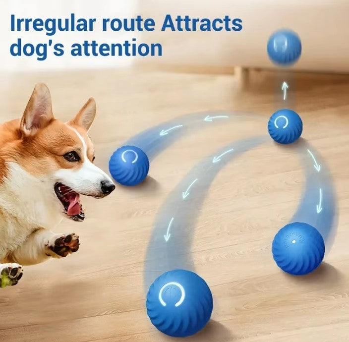 Obstacle-avoiding bouncing ball toy for pets