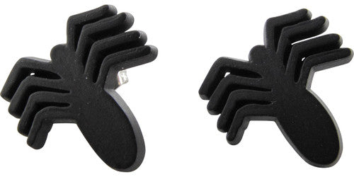 Marvel Spiderman Black Spider Stud Earrings – Cosplay Accessory front View