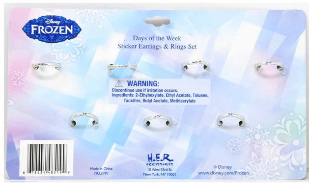 3 packs Disney Frozen Earrings & Rings Set | Party Supplies Favor Gifts