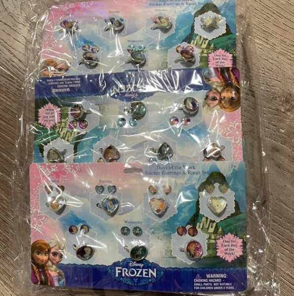3 packs Disney Frozen Earrings & Rings Set | Party Supplies Favor Gifts