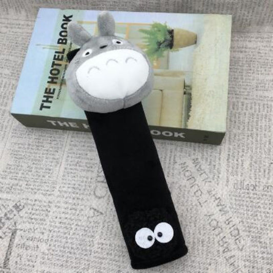 Cute grey Totoro shoulder cushion – plush strap protector for comfort and style