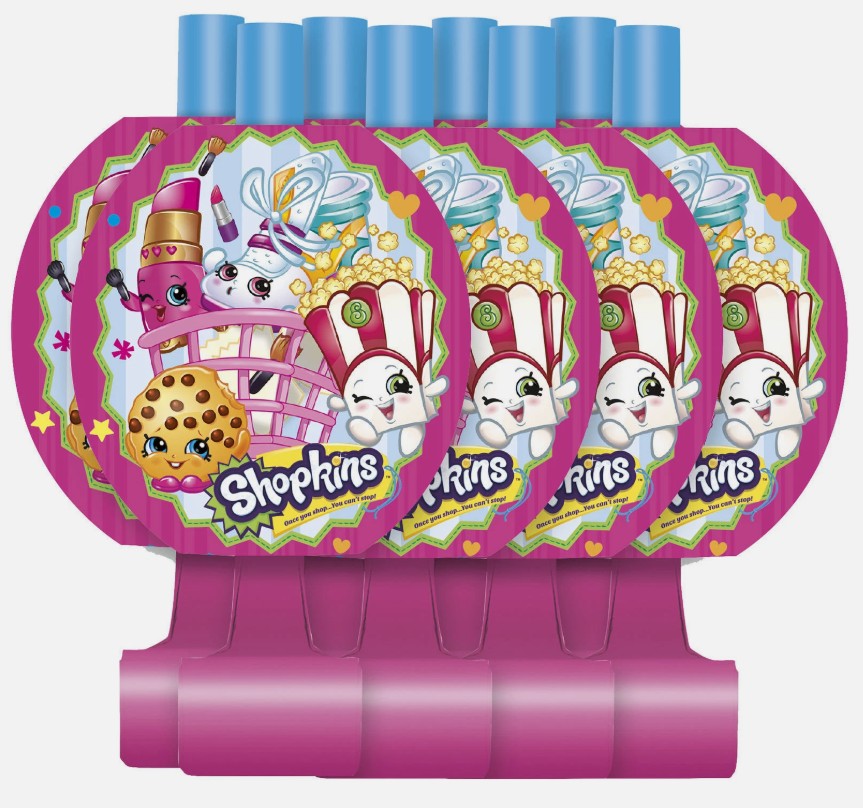 Shopkins 8 Blowouts – Party Favor Noise Makers for Birthday Celebration