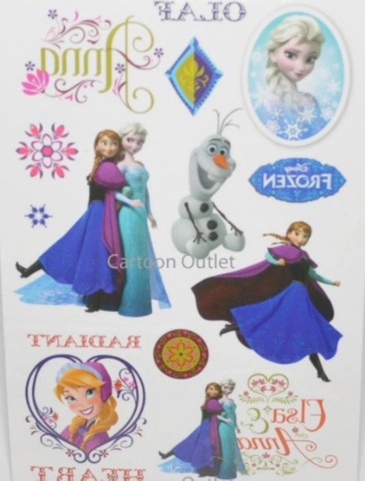 Disney Frozen Temporary Tattoos Book – Set of 3 | 4 Sheets per Book | Official Licensed
