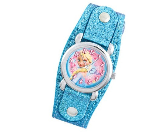 Disney Frozen Elsa Kids Watch with Glitter Strap in Gift Box