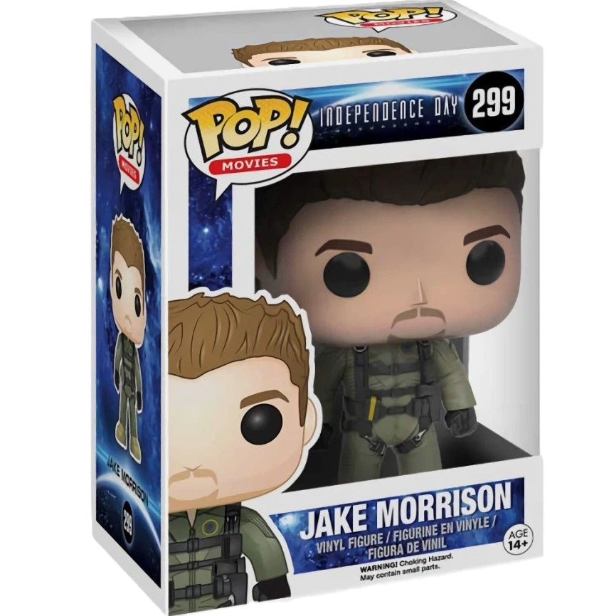 Funko Pop Jake Morrison Vinyl Figure #299 from Independence Day Resurgence in box and out of box

