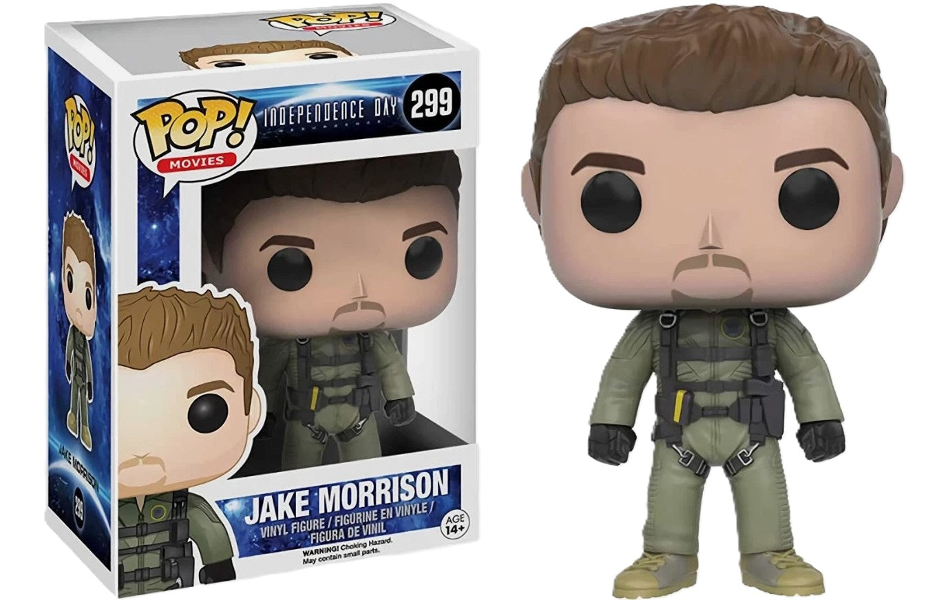 Funko Pop Jake Morrison Vinyl Figure #299 from Independence Day Resurgence in box and out of box


