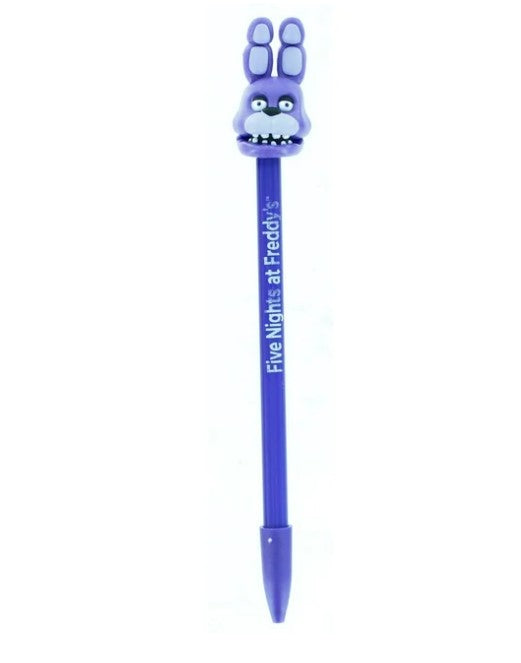 Five Nights at Freddy's Bonnie pen topper with purple barrel and 3D Bonnie head

