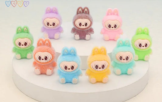 10-piece Labubu sitting mini figure set – colorful 1.5 inch bunny toys for display or collection