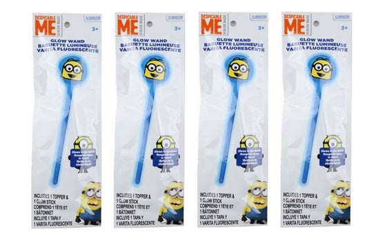 Image 1: Set of 4 Despicable Me Minion glow wands with packaging
