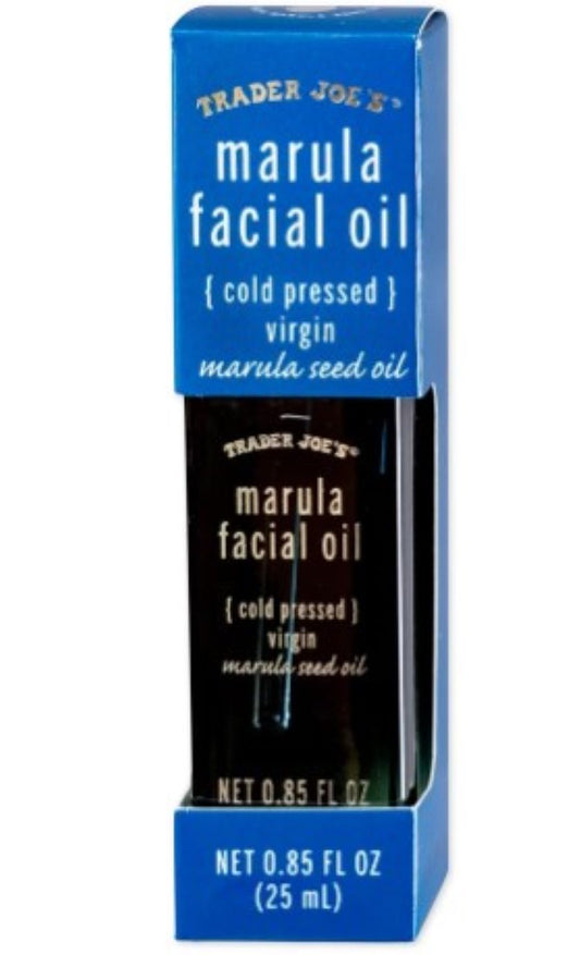 Trader Joe’s Marula Facial Oil 0.85 fl oz in blue packaging


