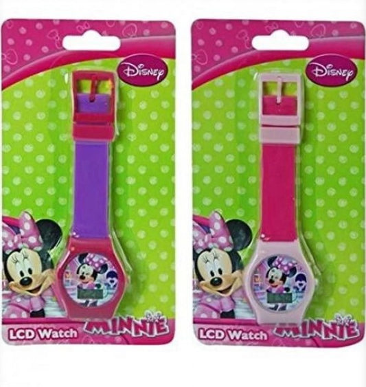 Minnie Mouse LCD watches with pink and purple straps, great for party favors