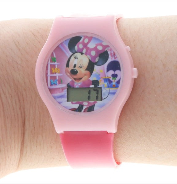 Minnie Mouse LCD watches with pink and purple straps, great for party favors