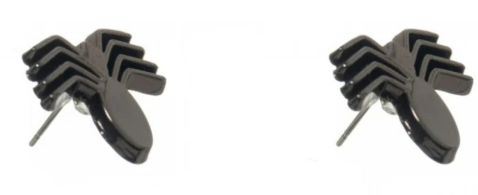 Marvel Spiderman Black Spider Stud Earrings – Cosplay Accessory Side View

