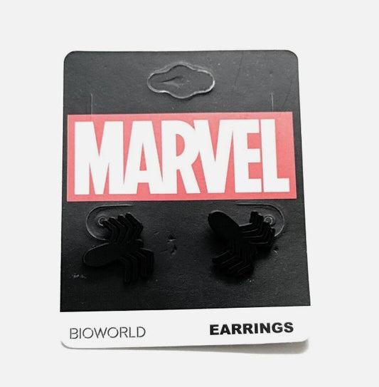 Official Marvel Bioworld Black Spider Earrings – Display Packaging Front

