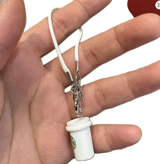 Miniature Starbucks cup doll accessories – Labubu charm for phone or bag decoration