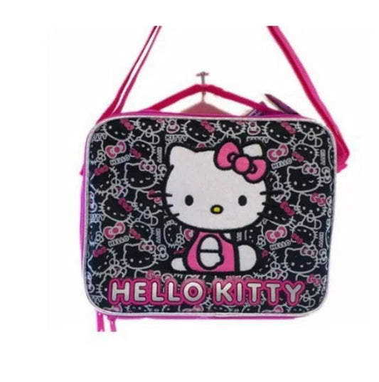 Full view of Hello Kitty lunch bag with strap

