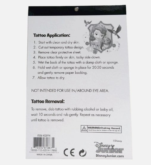 Disney Sofia the First Temporary Tattoo Book – Set of 4 books | Party Favors & Gifts