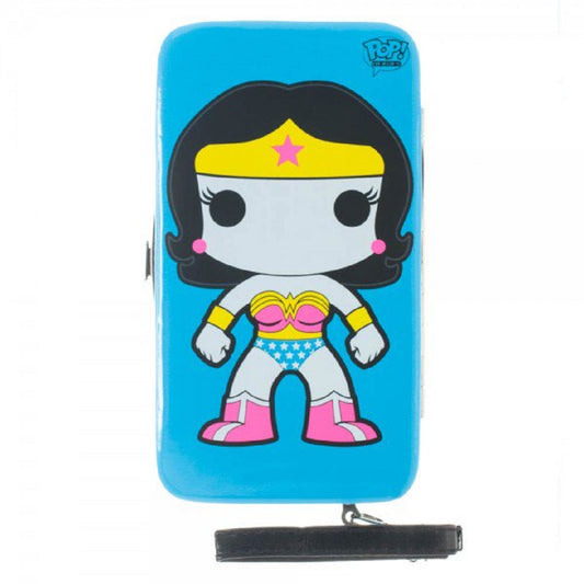 Wonder Woman Pop! wallet with hinged case and wristlet

